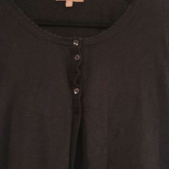 Black open front blouse - Picture 2 of 3